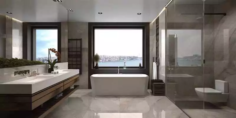 Натуральный дизайн ванной комнаты